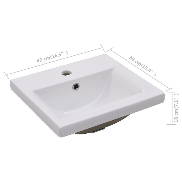 VXL White Ceramic Built-In Washbasin 42X39X18 cm