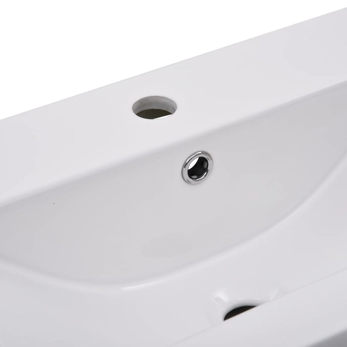 VXL White Ceramic Built-In Washbasin 81X39.5X18.5 cm