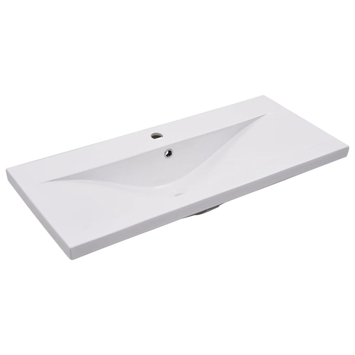 VXL White Ceramic Built-In Washbasin 91X39.5X18.5 cm