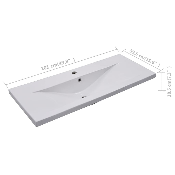 VXL White Ceramic Built-In Washbasin 101X39.5X18.5 cm