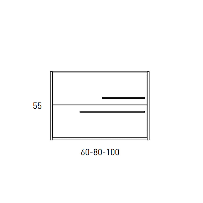 VISOBATH AQUA Mueble de Baño con Lavabo Color Blanco Ada Mate Tirador Grafito