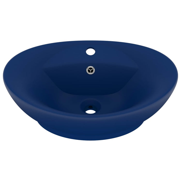 VXL Luxurious Washbasin With Overflow Dark Blue Ceramic 58.5X39cm