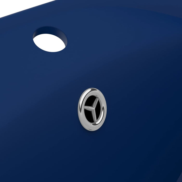 VXL Lavabo Lujoso Con Rebosadero Cerámica Azul Oscuro 58,5X39cm