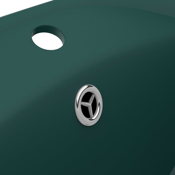 VXL Luxury Washbasin With Overflow Dark Green Ceramic 58.5X39 cm
