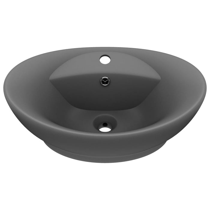 VXL Luxurious Sink with Overflow Dark Gray Ceramic 58.5X39 cm