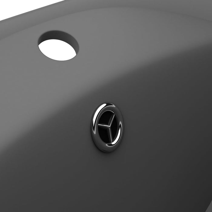 VXL Luxurious Sink with Overflow Dark Gray Ceramic 58.5X39 cm