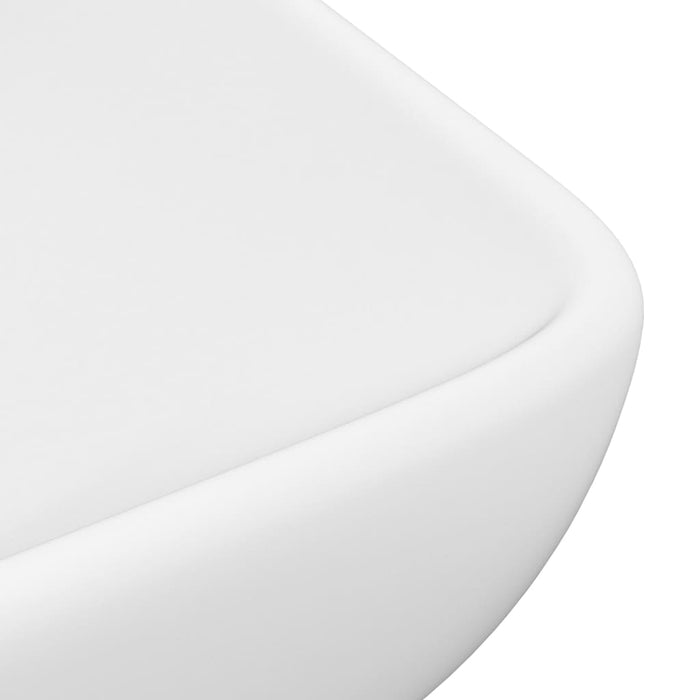 VXL Matte White Rectangular Ceramic Luxury Washbasin 71X38 cm