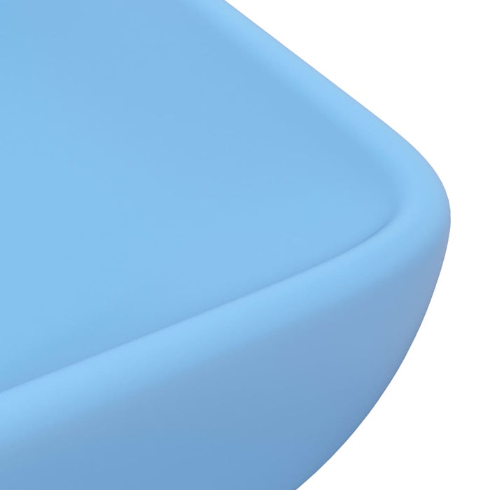 VXL Matte Light Blue Rectangular Ceramic Luxury Washbasin 71X38 cm
