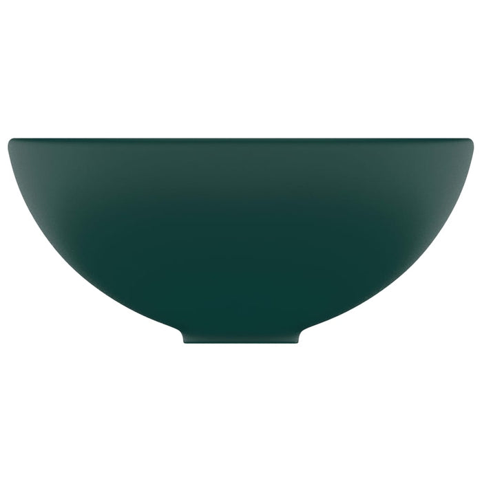 VXL Luxury Round Ceramic Matte Dark Green Washbasin 32.5X14 cm