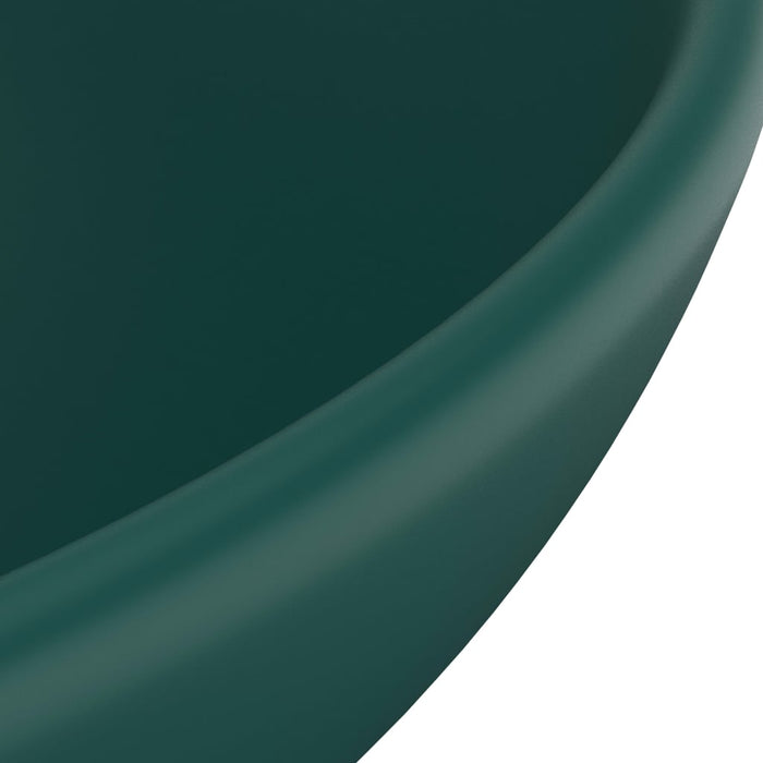 VXL Luxury Round Ceramic Matte Dark Green Washbasin 32.5X14 cm