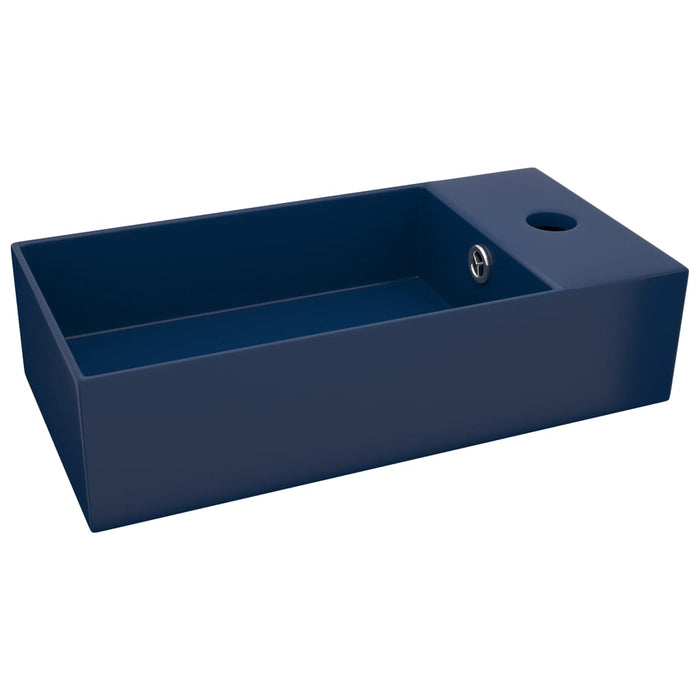 VXL Dark Blue Ceramic Sink With Overflow