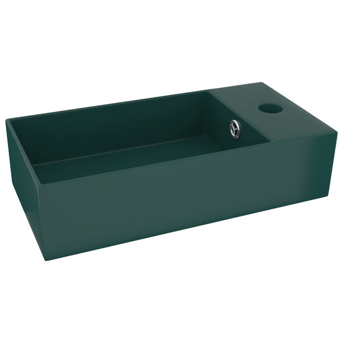 VXL Dark Green Ceramic Sink With Overflow