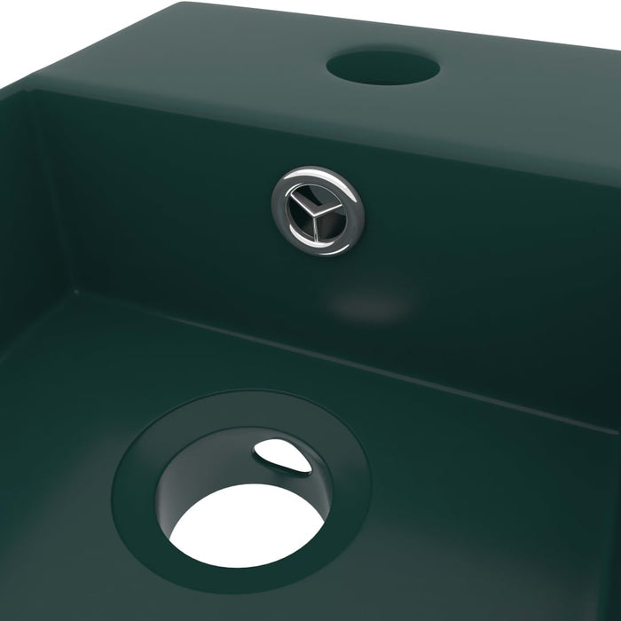 VXL Dark Green Ceramic Sink With Overflow