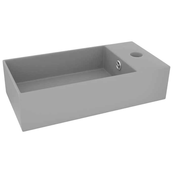 VXL Light Gray Ceramic Washbasin With Overflow