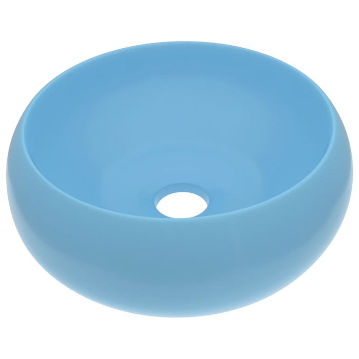 VXL Luxury Round Ceramic Light Blue Matte Washbasin 40X15 cm