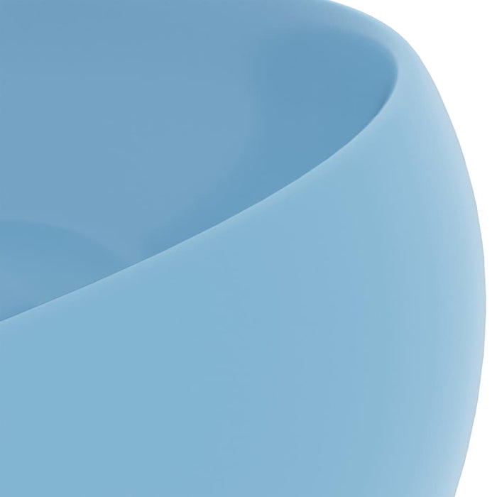 VXL Luxury Round Ceramic Light Blue Matte Washbasin 40X15 cm