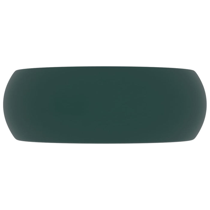VXL Luxury Round Ceramic Matte Dark Green Washbasin 40X15 cm