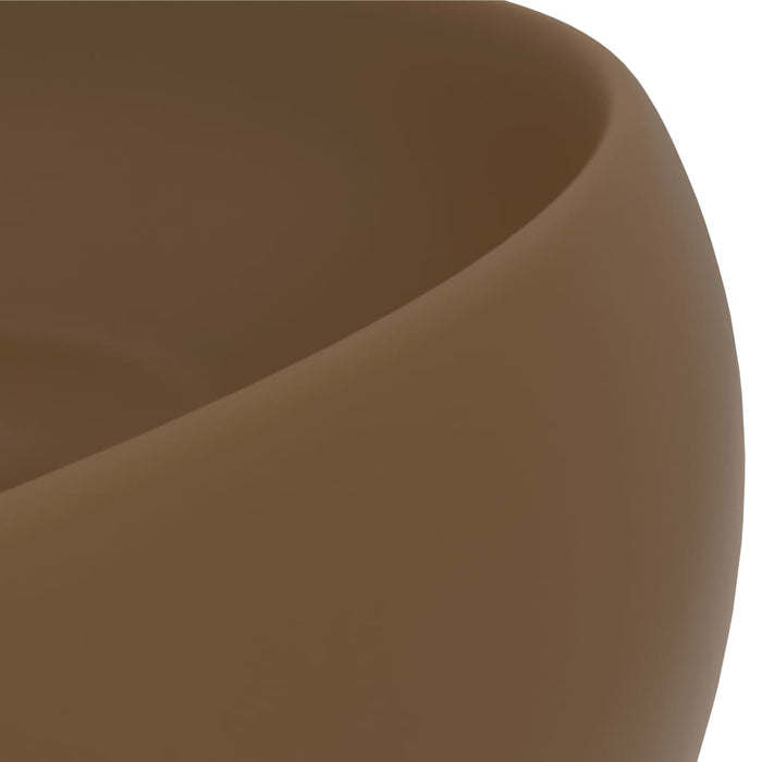 VXL Luxury Round Ceramic Matte Cream Washbasin 40X15 cm