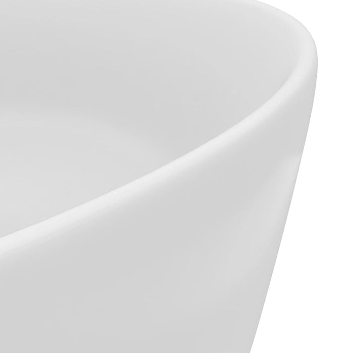 VXL Luxury Round Ceramic Matte White Washbasin 40X15 cm