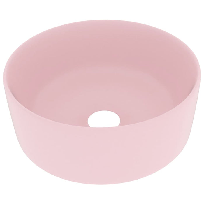VXL Luxury Round Matte Pink Ceramic Washbasin 40X15 cm
