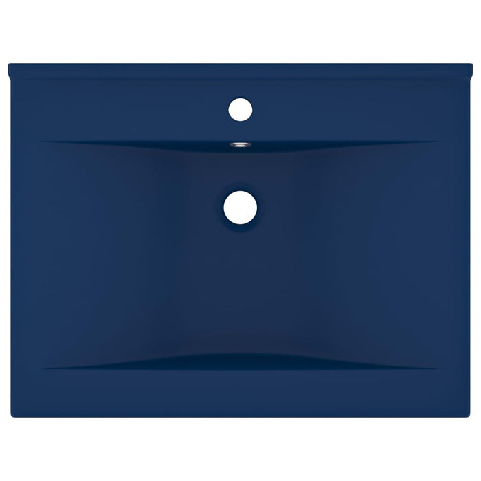 VXL Lavabo De Lujo Con Grifo Cerámica Azul Oscuro 60X46 cm