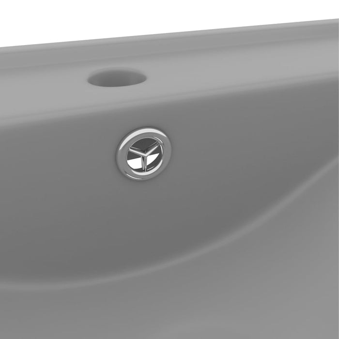 VXL Luxury Washbasin with Ceramic Faucet 60X46 cm Light Gray