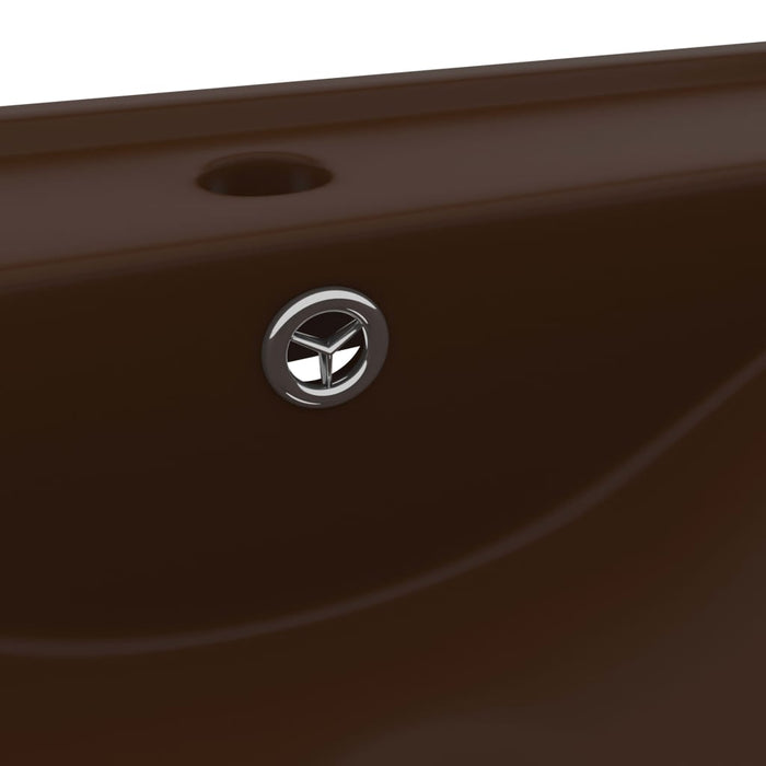 VXL Luxury Washbasin Tap Hole Ceramic Dark Brown 60X46 cm