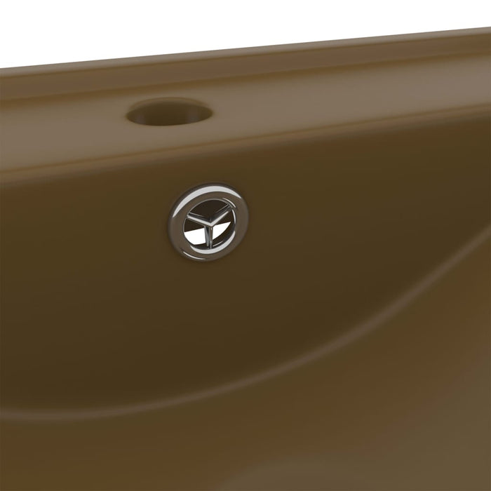 VXL Luxury Washbasin with Ceramic Faucet 60X46 cm Matte Cream