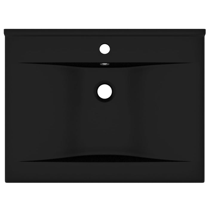 VXL Luxurious Washbasin with Tap Hole Ceramic Matte Black 60X46 cm