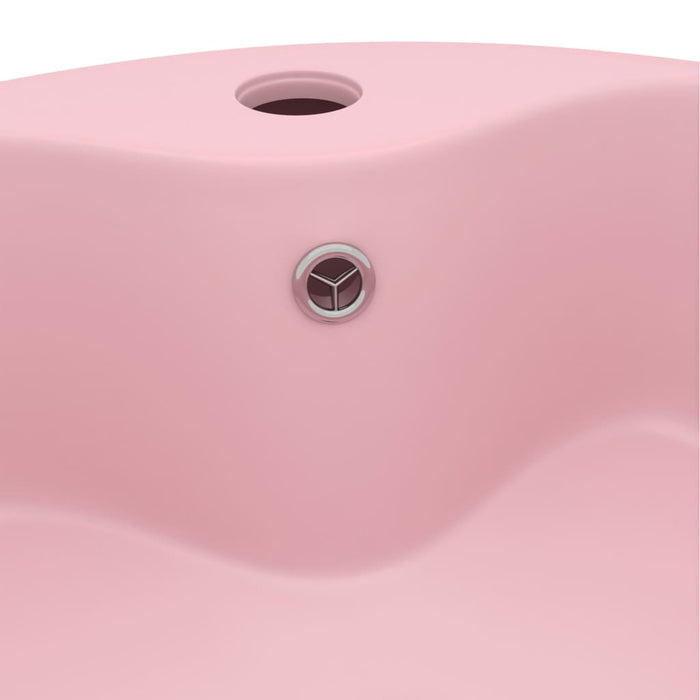 VXL Luxury Washbasin with Matte Pink Ceramic Overflow 36X13 cm