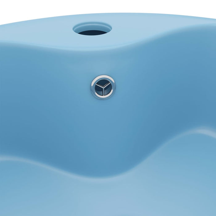VXL Luxury Washbasin With Overflow Matte Light Blue Ceramic 36X13 cm