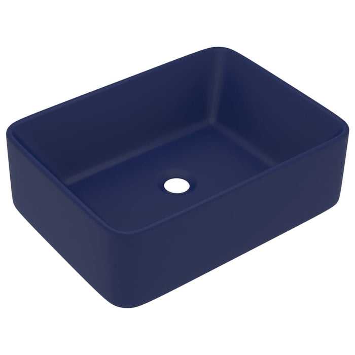 VXL Matte Dark Blue Ceramic Luxury Washbasin 41X30X12 cm