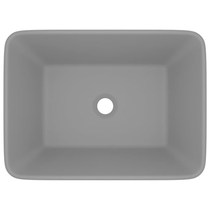 VXL Luxury Matte Light Gray Ceramic Washbasin 41X30X12 cm