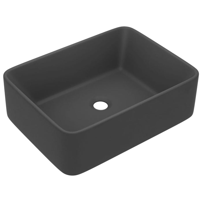 VXL Luxury Matte Dark Gray Ceramic Washbasin 41X30X12 cm