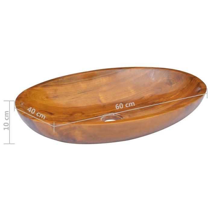 VXL Solid Teak Wood Washbasin 60X40X10 cm