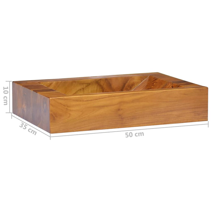 VXL Solid Teak Wood Washbasin 50X35X10 cm