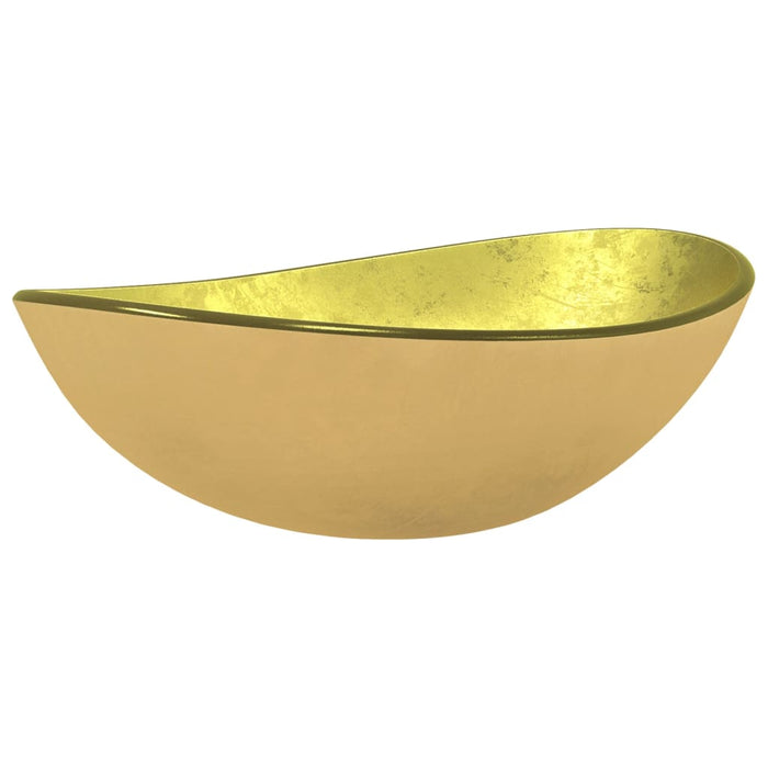 VXL Golden Tempered Glass Washbasin 54.5X35X15.5 cm