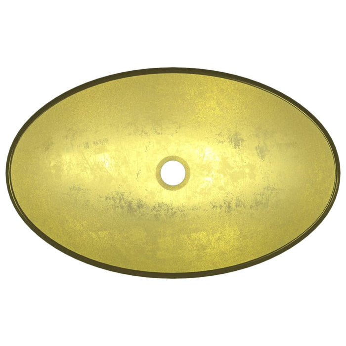 VXL Golden Tempered Glass Washbasin 54.5X35X15.5 cm