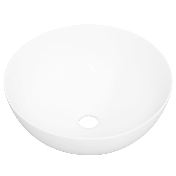 VXL White Ceramic Round Washbasin 36X15 cm