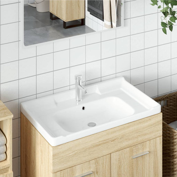 VXL White Ceramic Rectangular Bathroom Sink 91.5X48X23 cm