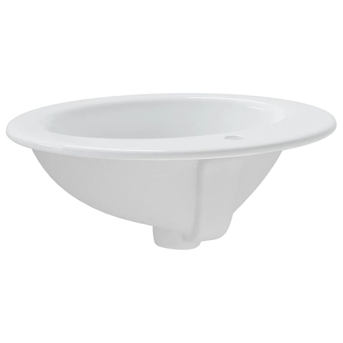 VXL White Ceramic Oval Bathroom Sink 52X46X20 cm