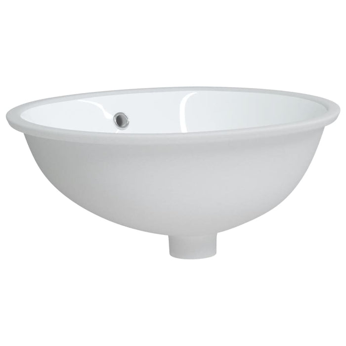 VXL White Ceramic Oval Bathroom Sink 47X39X21 cm