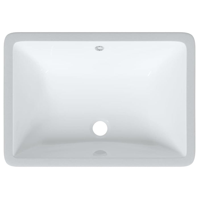 VXL White Ceramic Rectangular Bathroom Sink 52X38.5X19.5 cm