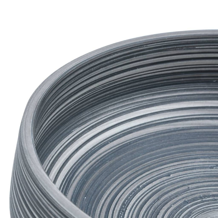 VXL Gray Ceramic Round Countertop Washbasin ¿41X14 cm