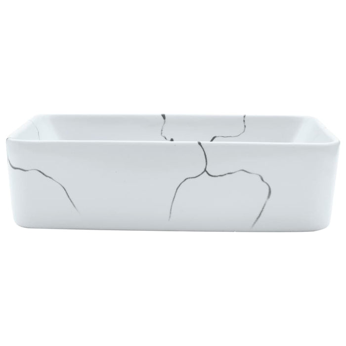 VXL Rectangular Countertop Washbasin White Ceramic 46X35.5X13 cm