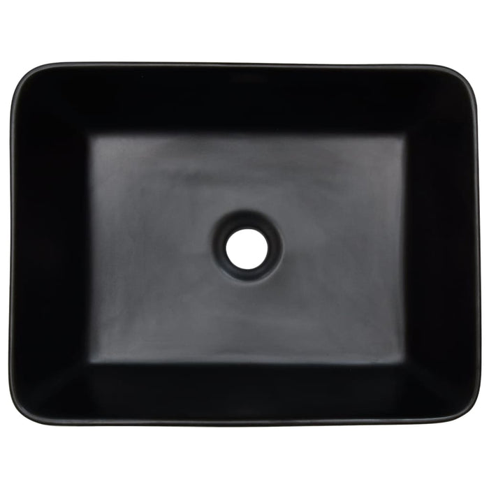 VXL Rectangular Ceramic Countertop Washbasin Black Brown 46X35.5X13 cm