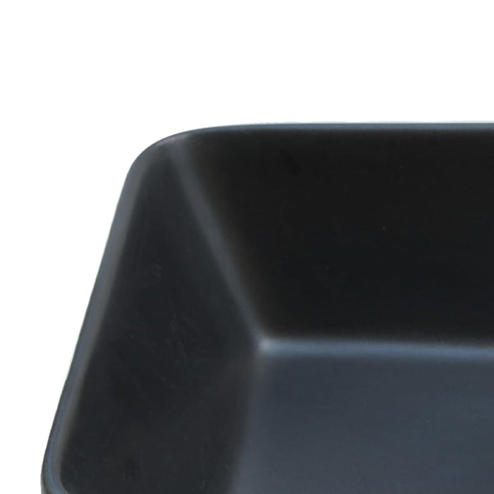VXL Rectangular Ceramic Countertop Washbasin Black Brown 46X35.5X13 cm