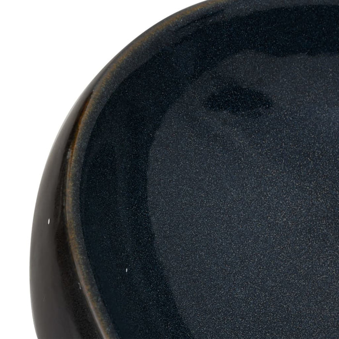 VXL Lavabo Sobre Encimera Ovalado Cerámica Negro Y Azul 59X40X15 cm