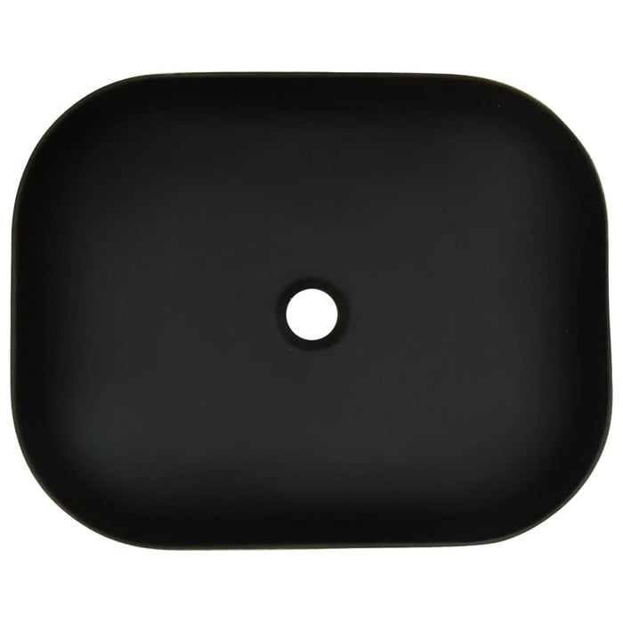 VXL Rectangular Countertop Washbasin Gray Black Ceramic 48X37.5X13.5 cm
