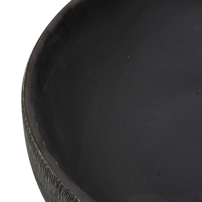 VXL Lavabo Sobre Encimera Ovalado Cerámica Gris Y Negro 59X40X14 cm